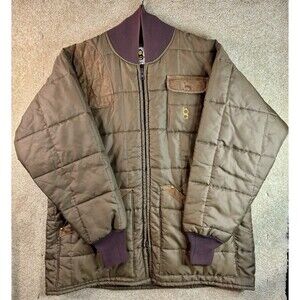 VTG 80s Bob Allen Shooting Jacket Quilted Suede Padding Brown Mens XL USA Righty